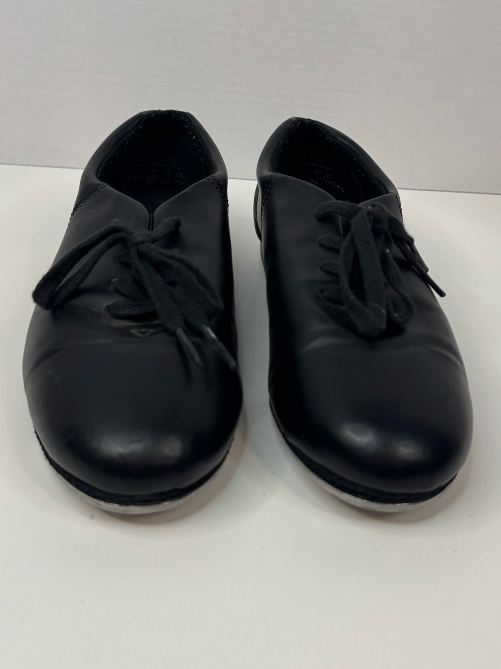 Capezio Black Lace-Up Leather Tap Dance Shoes
